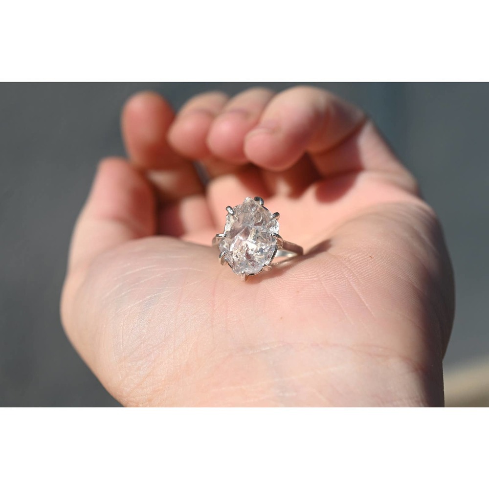 Raw Diamond Engagement Ring Rough Diamond Jewelry Natural - Picture 6 of 6